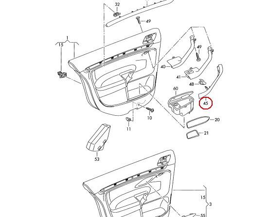 NEW GENUINE VW GOLF MK5 04-09 RIGHT O/S REAR DOOR PULL COVER TRIM 1K4868056B75R - Image 3