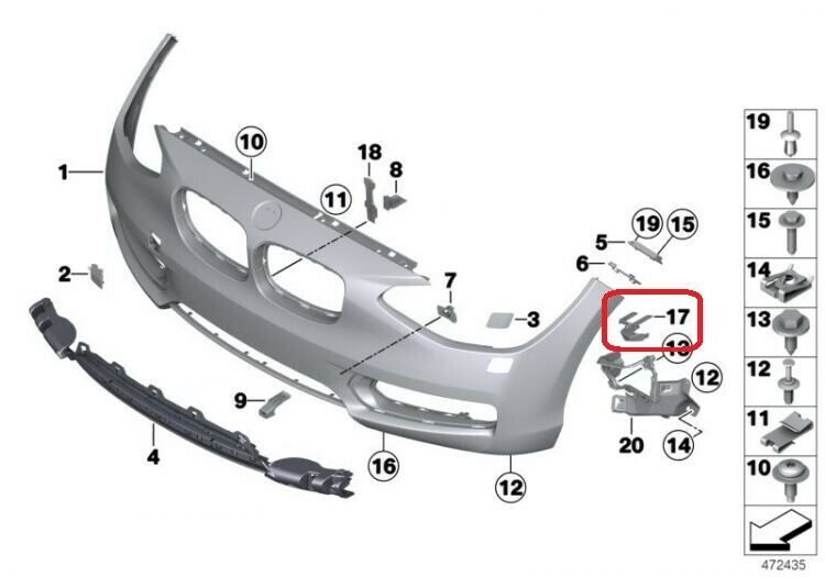 NEW GENUINE BMW 1 SERIES F21 F21 FOG LIGHT SUPPORT LEFT SIDE 51117354389 - Image 2