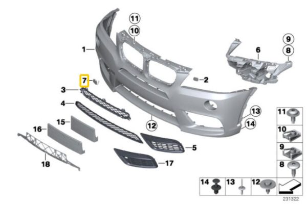 NEW GENUINE BMW X3 SERIES F25 FRONT M BUMPER TOW HOOK EYE CAP COVER PRIMED 51118052086 - Image 2