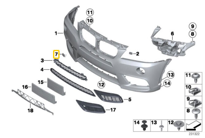 NEW GENUINE BMW X3 SERIES F25 FRONT M BUMPER TOW HOOK EYE CAP COVER PRIMED 51118052086 - Image 2