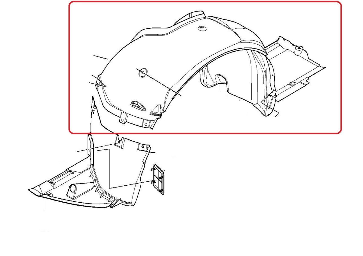 BMW NEW GENUINE 3 E46 FRONT WHEEL FENDER LINER COVER LEFT N/S FORWARD SECTION 51717039677 - Image 2