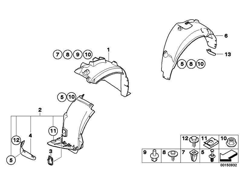 BMW NEW GENUINE 1 E81 E87 03-12 FRONT N/S LEFT WHEEL ARCH BOTTOM COVER 51777059375 - Image 2