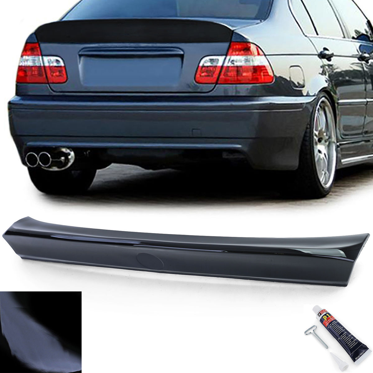 Black Gloss CSL type trunk spoiler for BMW E46 98-05 Limo
