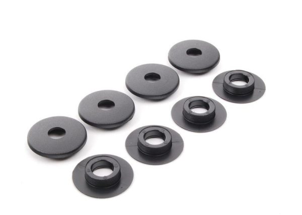 NEW GENUINE VOLKSWAGEN FLOOR MATS BRACKET BLACK COVER CAPS SET 3D0898501BB41