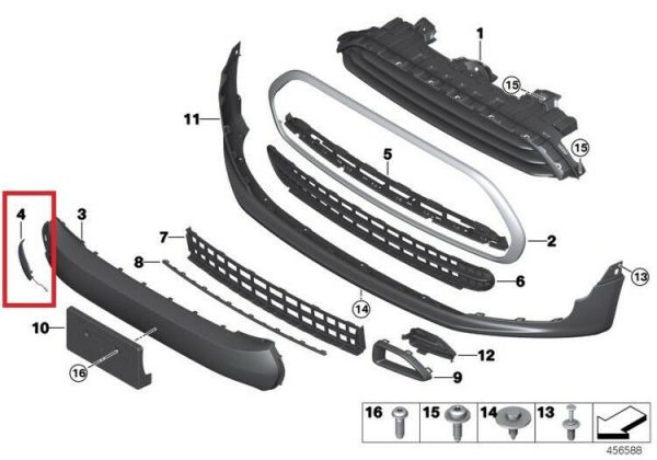 NEW GENUINE MINI CLUBMAN F56 F57 F55 ONE FRONT BUMPER TOW HOOK EYE COVER  51117302479 - Image 2