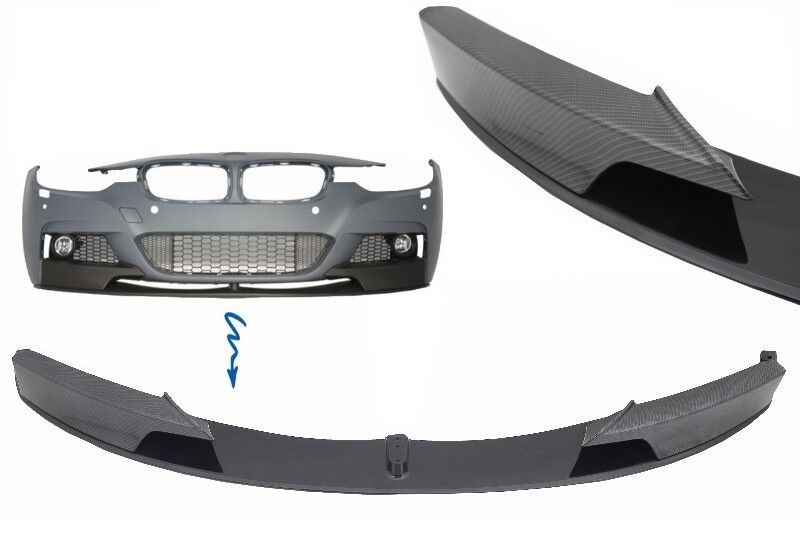 Front Bumper Spoiler Splitter suitable for BMW 3 Series F30 F31 (2011-up) M-Performance Carbon Film Coating - Image 10
