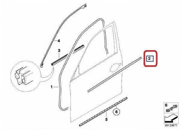 BMW NEW GENUINE 5 SERIES E60 E61 FRONT DOOR EXTERIOR CHANNEL COVER CHROME LEFT 51217207259 - Image 2