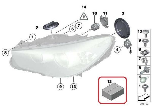BMW NEW GENUINE 5 SERIES F20 F21 F10 F11 HEADLIGHT REPAIR KIT 1 PCS 63117296902 - Image 2