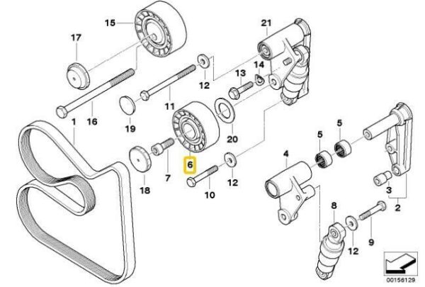 NEW GENUINE BMW 3 5 7 X3 X5 Z3 Z4 SERIES BELT TENSIONER PULLEY 11281748131 - Image 2