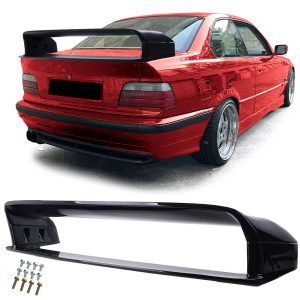 LTW GT Black Gloss Big High Kick Rear trunk Spoiler wing for BMW E36 91-99