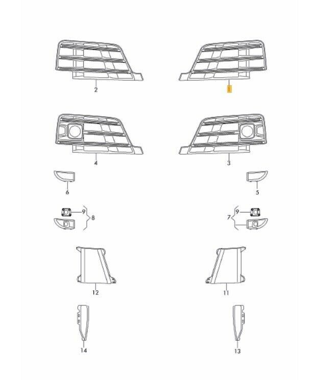 NEW GENUINE AUDI Q7 16-19 FRONT BUMPER LOWER ANTHRACITE DARK CHROME GRILL LEFT 4M0807681DGXE - Image 2