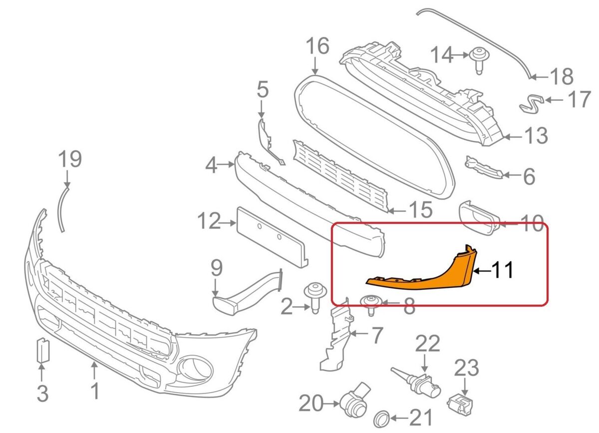 MINI NEW GENUINE F55 F56 F57 COOPER S FRONT LOWER SPOILER LEFT N/S 51117337813 - Image 3