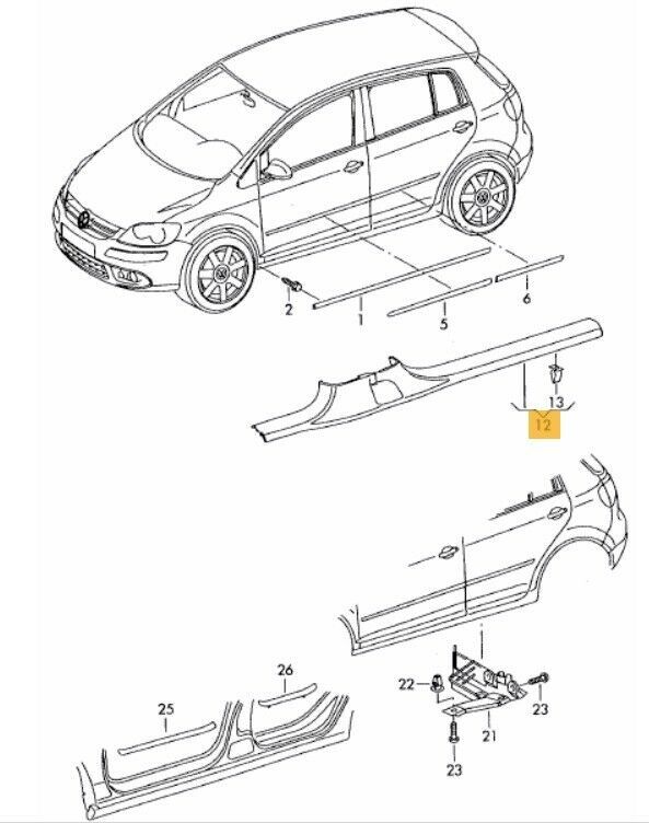 NEW GENUINE VW GOLF PLUS 05-14 DOOR SILL ANTHRACITE INNER COVER TRIM LEFT N/S 5M085337171N - Image 2