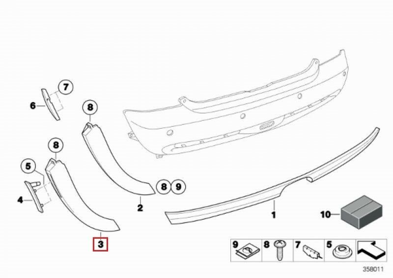 FOR NEW GENUINE MINI COOPER S R52 R53 REAR WHEEL ARCH USA STYLE SPOILER LEFT N/S 51121479096 - Image 2