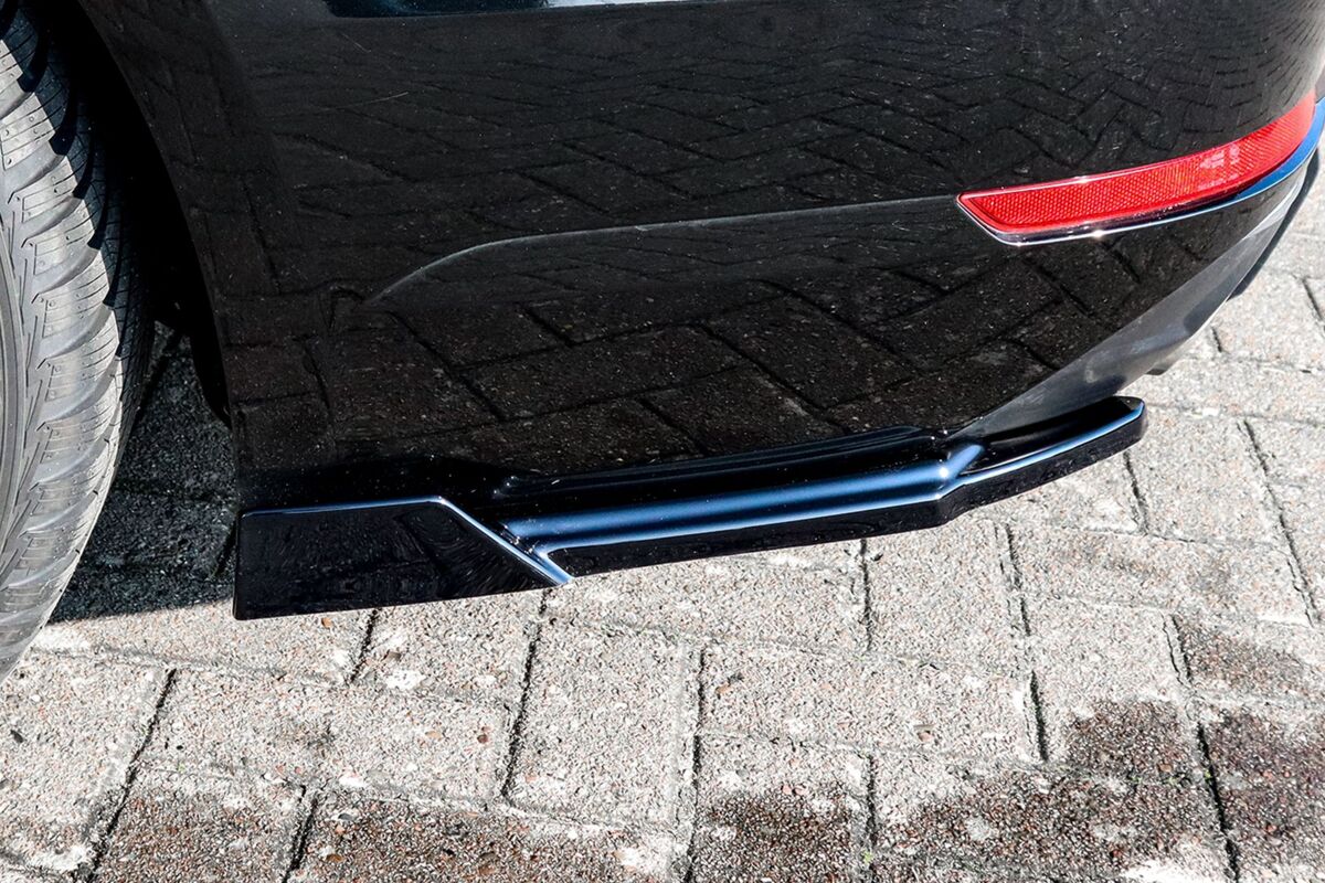 Black GLOSS Performance Rear Bumper Side Flaps/ Splitters with Wing For Audi A4 B9 15-19 - Image 2