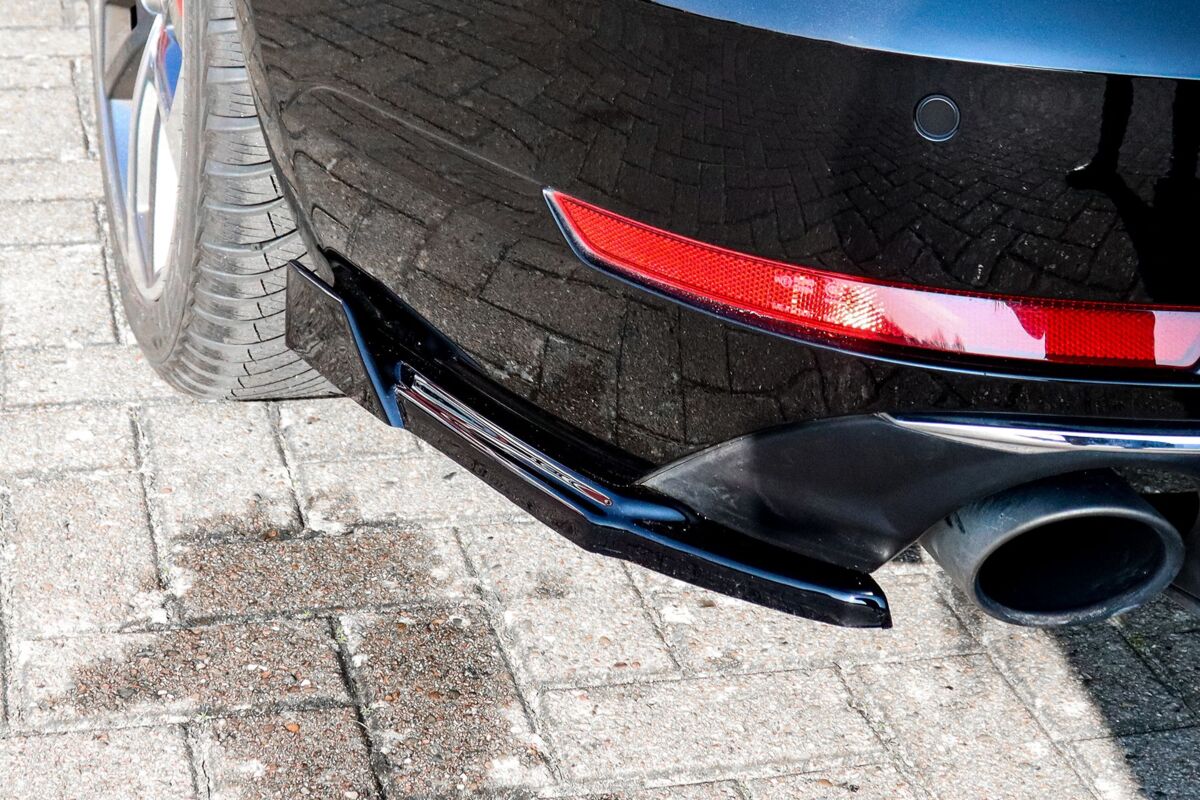 Black GLOSS Performance Rear Bumper Side Flaps/ Splitters with Wing For Audi A4 B9 15-19 - Image 3