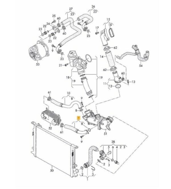 NEW GENUINE AUDI A6 A7 A8 WATER COOLANT PIPE WITH WATER HOSE 079121081 - Image 2