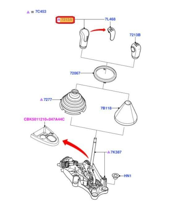 NEW GENUINE FORD FIESTA 04-08 5 SPEED MANUAL GEAR LEVER KNOB WITH RED PATTERN 1341488 - Image 2