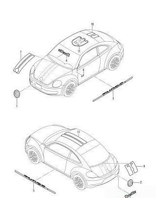 NEW GENUINE VW BEETLE 12-16 REAR TRUNK BOOT VOLKSWAGEN BADGE EMBLEM CHROME 5C0071801C - Image 4