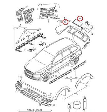 NEW GENUINE AUDI Q7 07-16 REAR BUMPER TOW HITCH HOOK BAR COVER STAINLESS STEEL 4L0071725 - Image 4