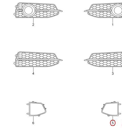 NEW GENUINE AUDI A6 11-14 S-LINE FRONT LEFT N/S GRILL REAR COVER TRIM 4G0807245 - Image 4