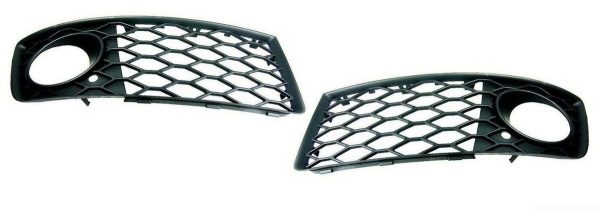 GENUINE AUDI RS4 B7 N/S LEFT RIGHT O/S BUMPER GRILL FOG LIGHT SURROUND BLACK SET 8E0807681E3FZ + 8E0807682E3FZ - Image 4