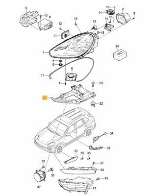 NEW GENUINE PORSCHE CAYENNE 2015-2018 HEADLIGHT MOUNTING BASE LEFT N/S 95863152101 - Image 2