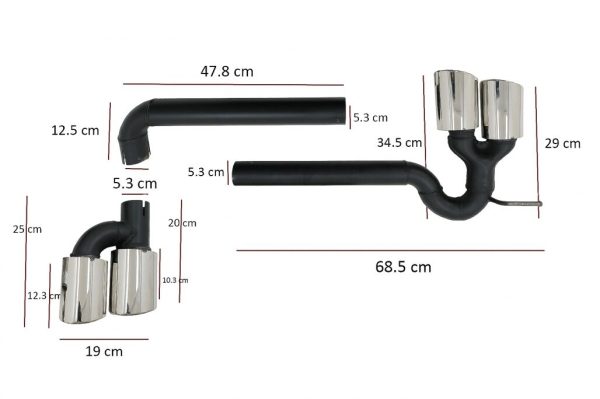 Complete Exhaust System suitable for Audi A3 8V Sedan / Cabrio (2012-2019) Sport Design - Image 5