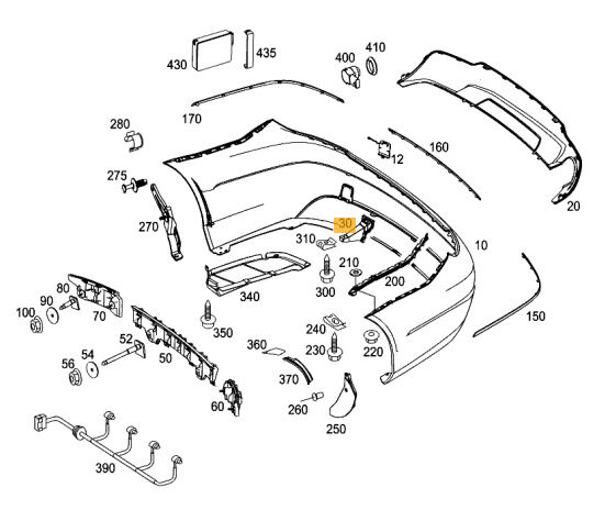NEW GENUINE MERCEDES BENZ MB C CLASS W204 AMG COUPE REAR BUMPER BRACKET PAIR L+R - Image 3