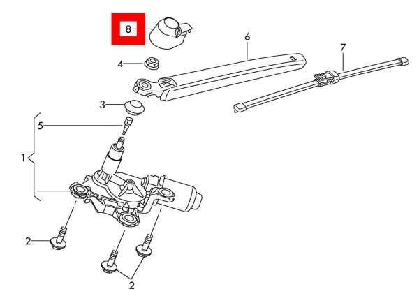 NEW GENUINE VW GOLF MK5 POLO 9N CADDY MK3 SKODA REAR WIPER ARM COVER 1K8955435 - Image 2