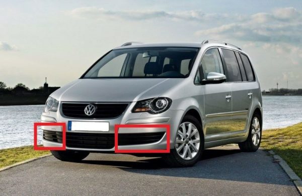 NEW GENUINE VW TOURAN 07-10 FRONT BUMPER O/S RIGHT N/S LEFT LOWER GRILL SET 2PCS - Image 2