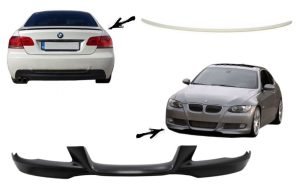 Front Bumper Lip and Rear Trunk Spoiler Lid suitable for BMW 3 Series E92 E93 (2006-2009) Coupe Cabrio M-Tech Sport M3 Design