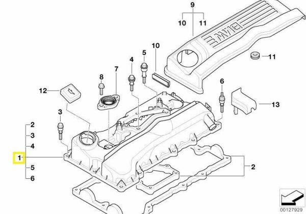 NEW GENUINE BMW 1 2 3 SERIES COMPLETE CYLINDER HEAD COVER 11127568581 - Image 2