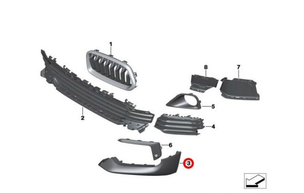 NEW GENUINE BMW X2 SERIES F39 FRONT BUMPER TRIM COVER LEFT N/S 51117445091 - Image 4