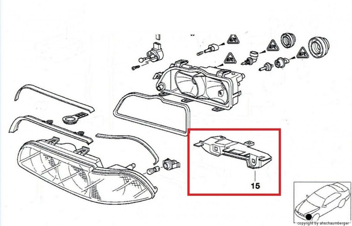 BMW NEW GENUINE 5 E39 1995 - 2000/09 FRONT HEADLIGHT BRACKET RIGHT O/S 63128362442 - Image 2