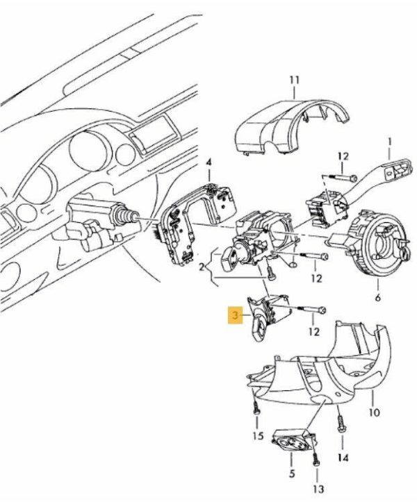 NEW GENUINE AUDI A6 C6 05-11 STEERING CRUISE CONTROL SWITCH STALK 4E0953521B4PK - Image 2