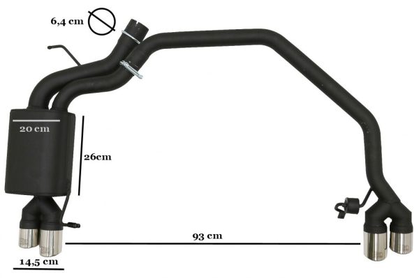 Exhaust System suitable for BMW 5 Series F10 (2011-2016) 102-433/70RS Twin Double Exhaust Pipes - Image 7