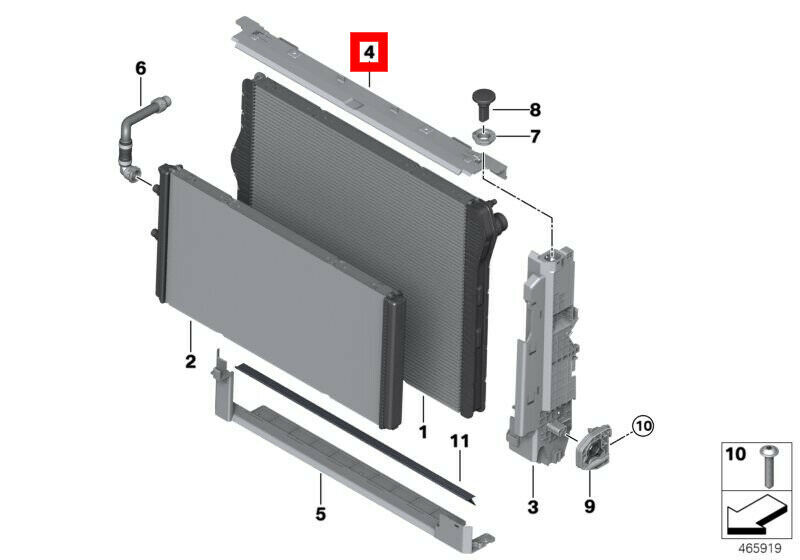 NEW GENUINE BMW M2 F87 M3 F80 M4 F82 COOLANT RADIATOR UPPER MODULE 17117848788 - Image 2