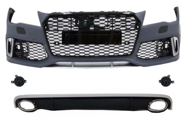 RS7 Design Front Bumper with Diffuser for AUDI A7 4G Pre-Facelift 10-14