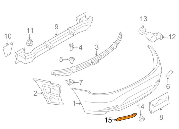 BMW GENUINE E89 Z4 SERIES NEW REAR BUMPER LEFT N/S REFLECTOR 63147191767 - Image 3