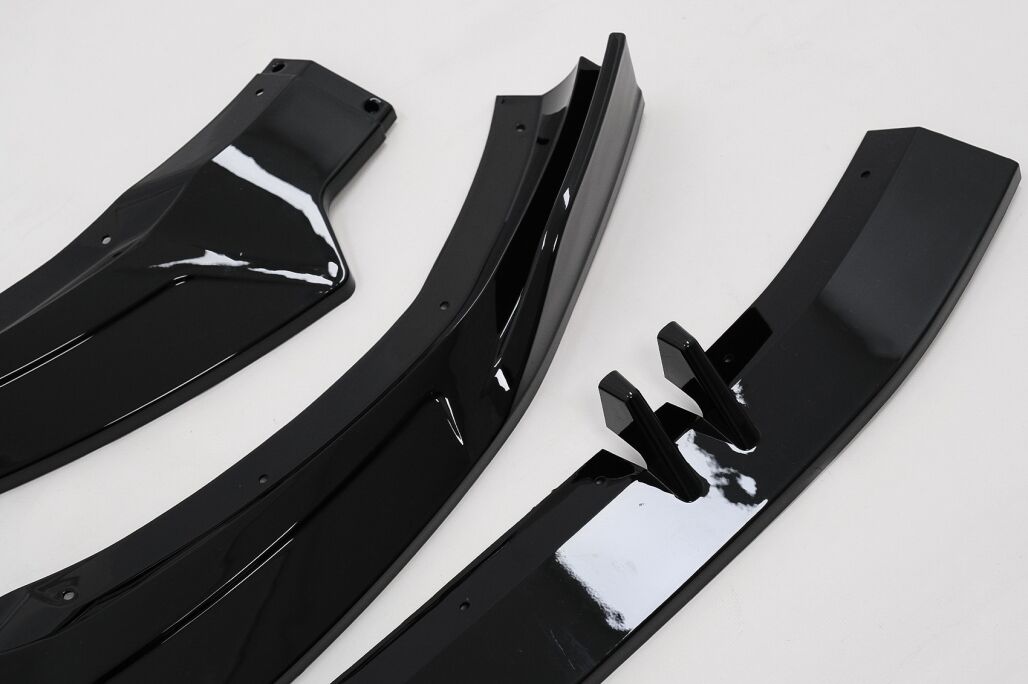 Front Bumper Add-On Spoiler Lip suitable for Audi A4 B9 Second Facelift S-Line (2020-up) Piano Black - Image 9