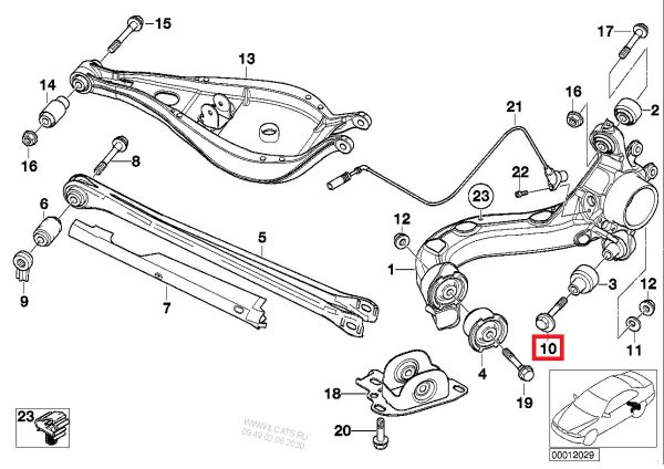 GENUINE BMW E36 E46 REAR SUSPENSION ECCENTRIC CAMBER ADJUSTMENT BOLT SET OF 2 33326863853 - Image 2