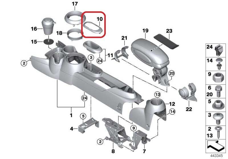 MINI NEW GENUINE F55 F56 F57 COVER TRIM FOR CENTER CONSOLE CONTROLS 51169266392 - Image 2