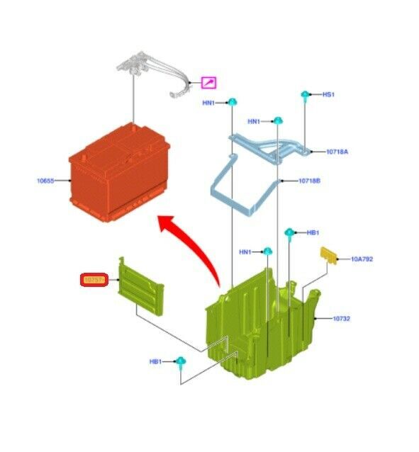 NEW GENUINE FORD FIESTA 2008- BATTERY HOLDER BRACKET COVER TRIM 1513023 - Image 2