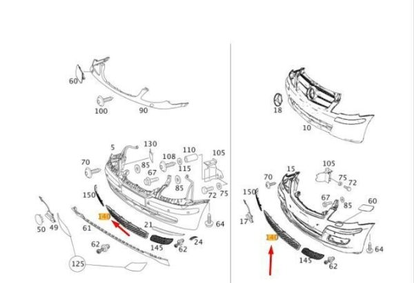 NEW GENUINE MB VITO W639 FRONT BUMPER CENTER LOWER GRILLE A63988501539B51 - Image 2
