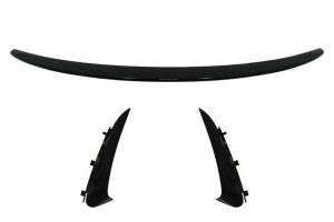 Trunk Boot Spoiler with Rear Bumper Flaps Side Fins Flics suitable for Mercedes C-Class Coupe C205 (2014-2019) Piano Black