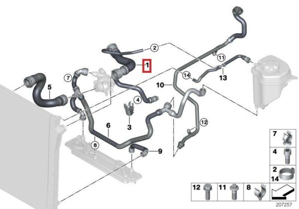NEW GENUINE BMW X5 E70 RADIATOR COOLANT HOSE 17127593490 - Image 2