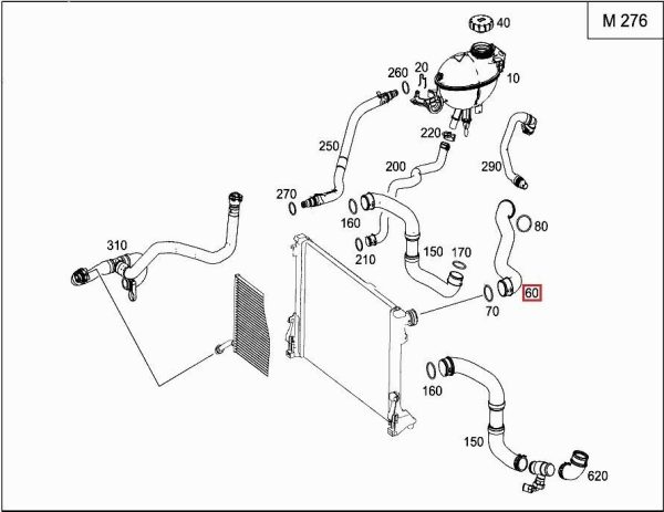 NEW GENUINE MERCEDES BENZ GLK350 X204 PETROL V6 ENGINE COOLING WATER HOSE PIPE A2045013982 - Image 2