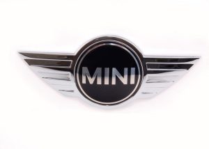 MINI NEW GENUINE R55 CLUBMAN R56 R57 HOOD EMBLEM BADGE CHROME 51142754972