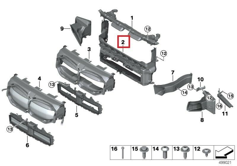 NEW GENUINE BMW 1 2 SERIES F40 F44 AIR DUCT RADIATOR FRAME 51747459747 - Image 2